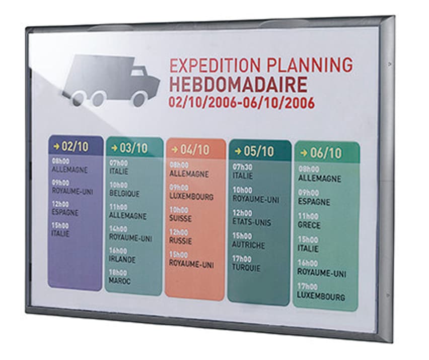 Paperflow Wandschild Info Display, Din A3, Farbe: Alu-Grau