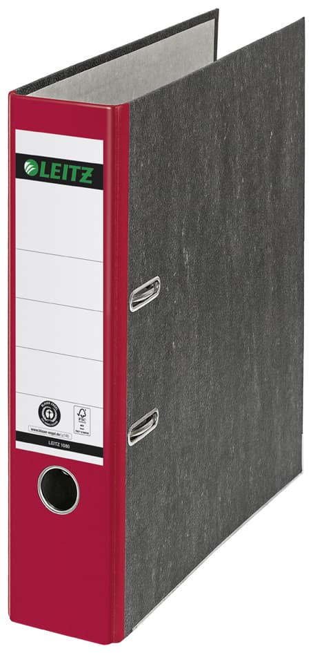 Leitz Wolkenmarmor-Ordner, 180 Grad, Din A4, 80 Mm, Rot