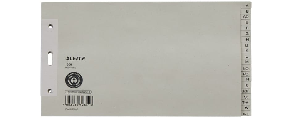 Leitz Tauenpapier-Register, A-Z, A5 Quer, 20-Teilig, Grau
