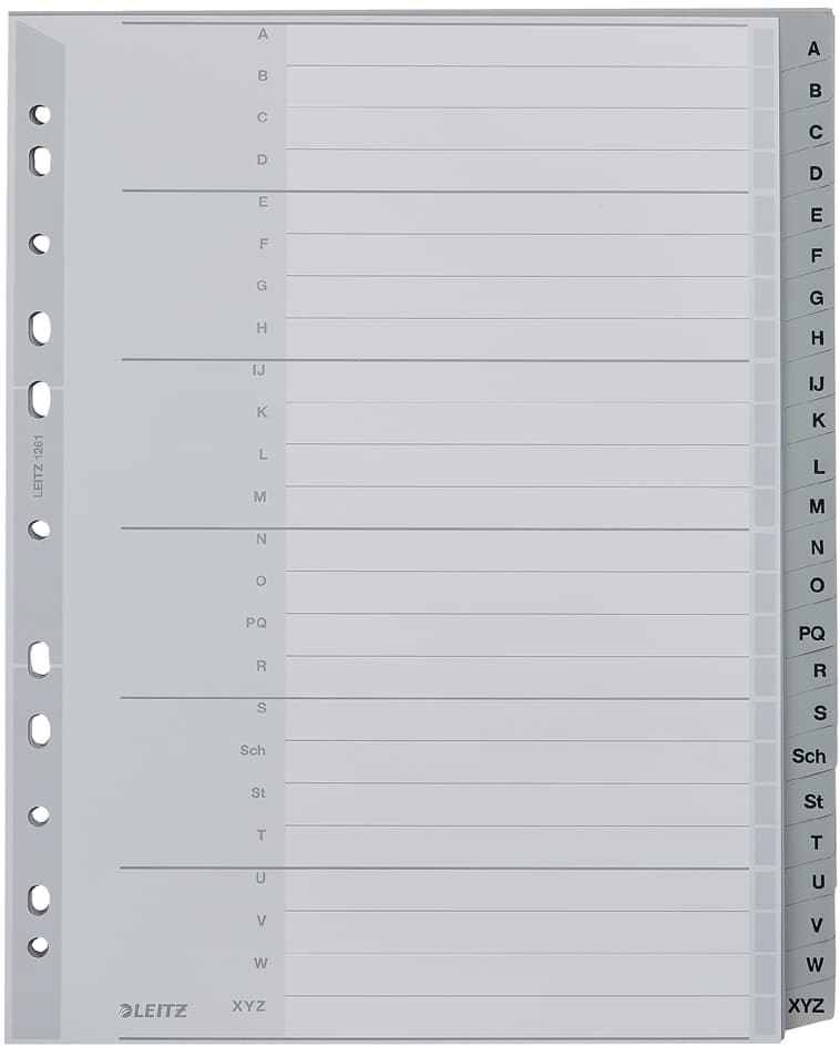 Leitz Kunststoff-Register, A-Z, A4 Überbreite, 24-Teilig