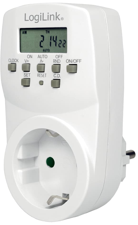 Logilink Digitale Zeitschaltuhr, Ip20, Weiß