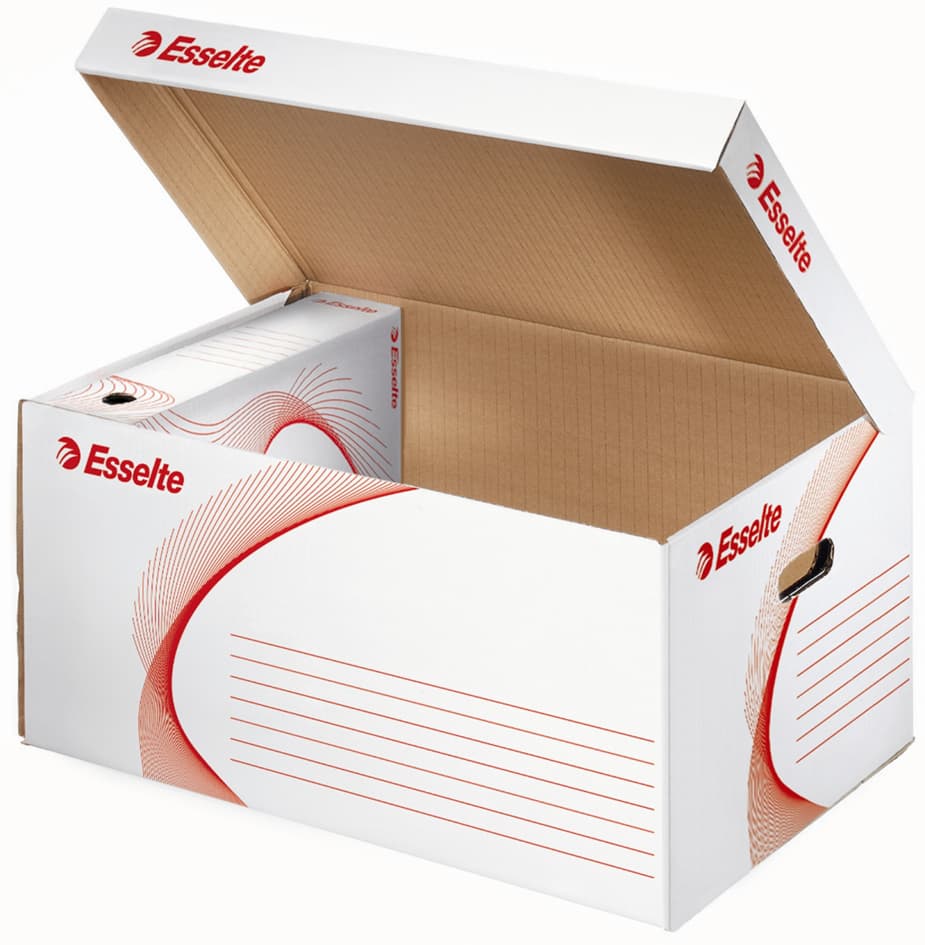 Esselte Archiv-Klappdeckelbox, Din A4, Weiß