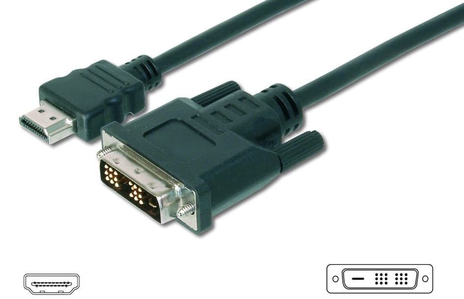 Digitus Hdmi - Dvi-D 18+1 Monitorkabel, 2,0 M