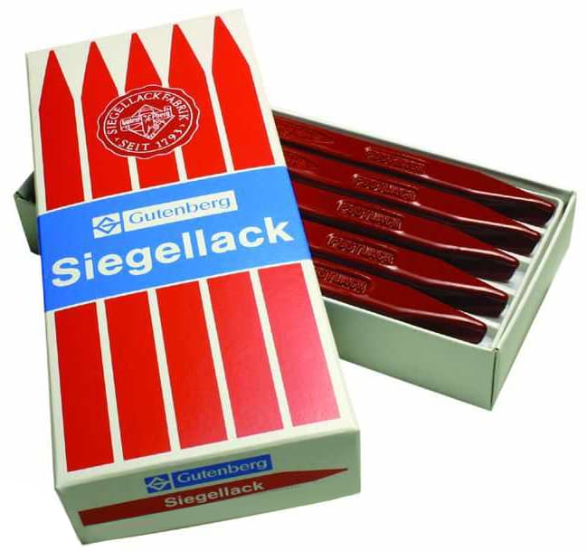 Gutenberg Siegellack Urkundenlack, Zinnoberrot
