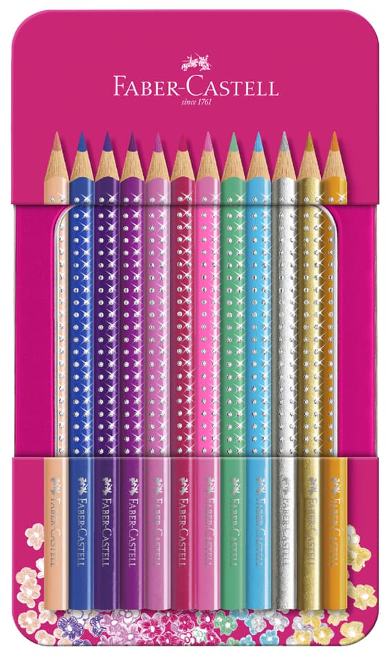 Faber-Castell Dreikant-Buntstifte Sparkle, 12er Etui