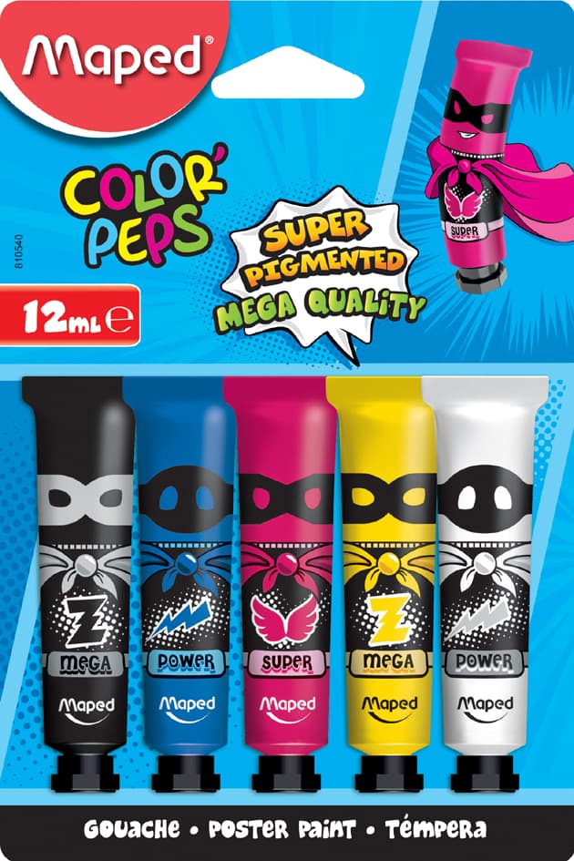 Maped Gouachefarbe Color, Peps, In Tube, 5er Blisterkarte