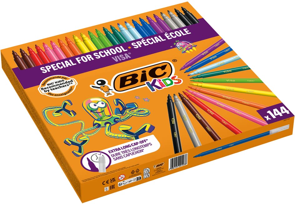 Bic Kids Fasermaler Visa, 144er Klassenpackung