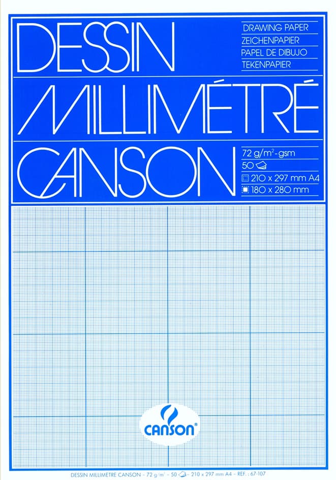 Canson Millimeterpapier-Block, Din A4, 90 G/Qm