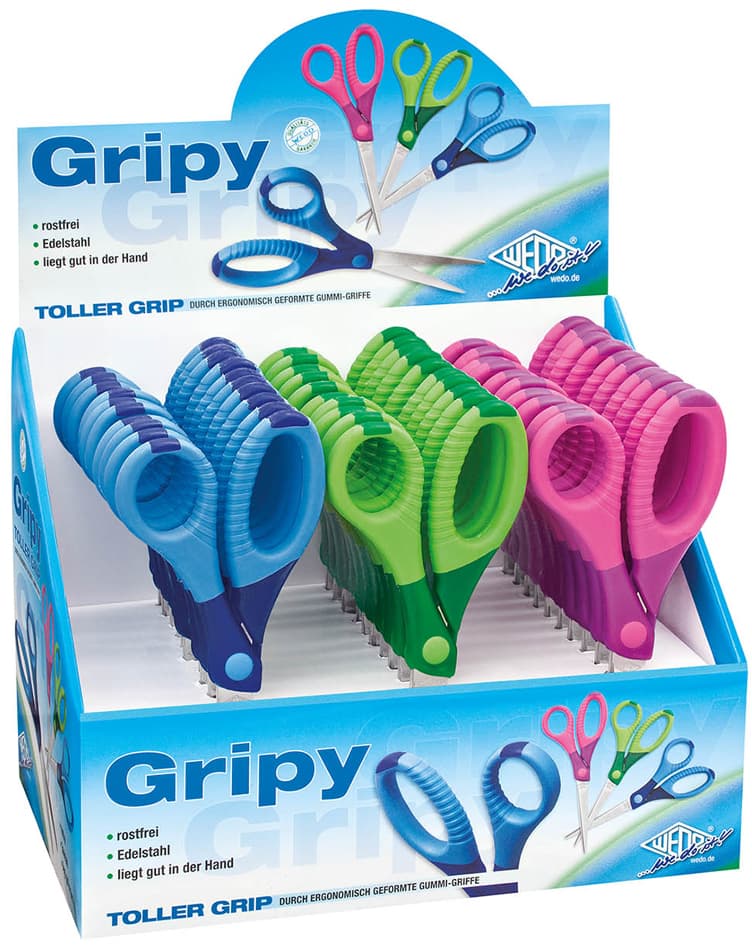 Wedo Bastelschere Gripy, Spitz, Länge: 130 Mm, 30er Display