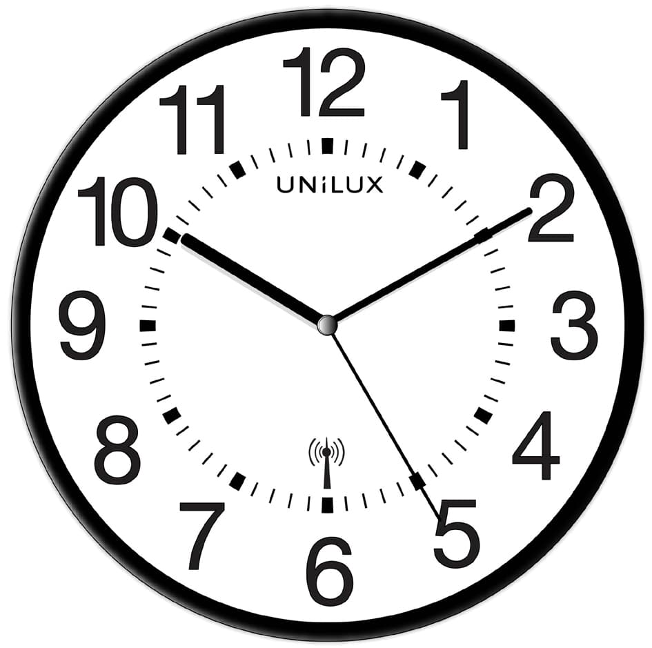 Unilux Wanduhr/Funkuhr , Maxi Wave, , Durchm.: 380 Mm, Silber