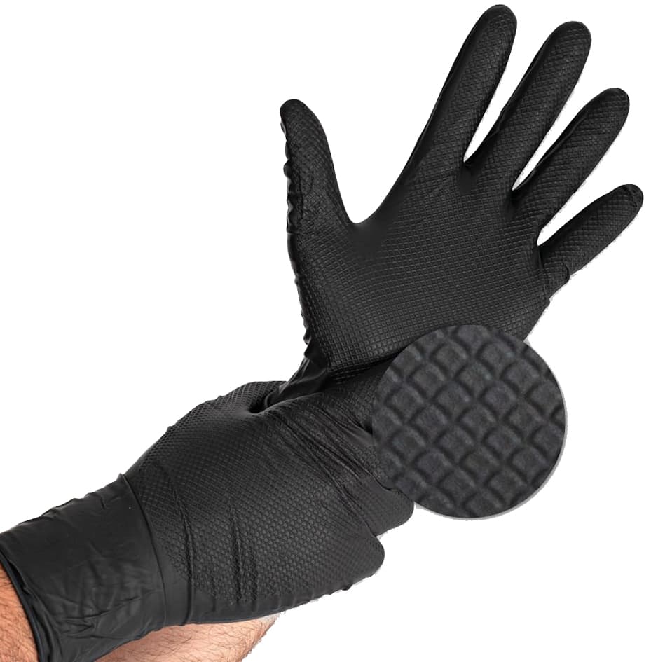 Hygostar Nitril-Handschuh Power Grip Long, S, Schwarz