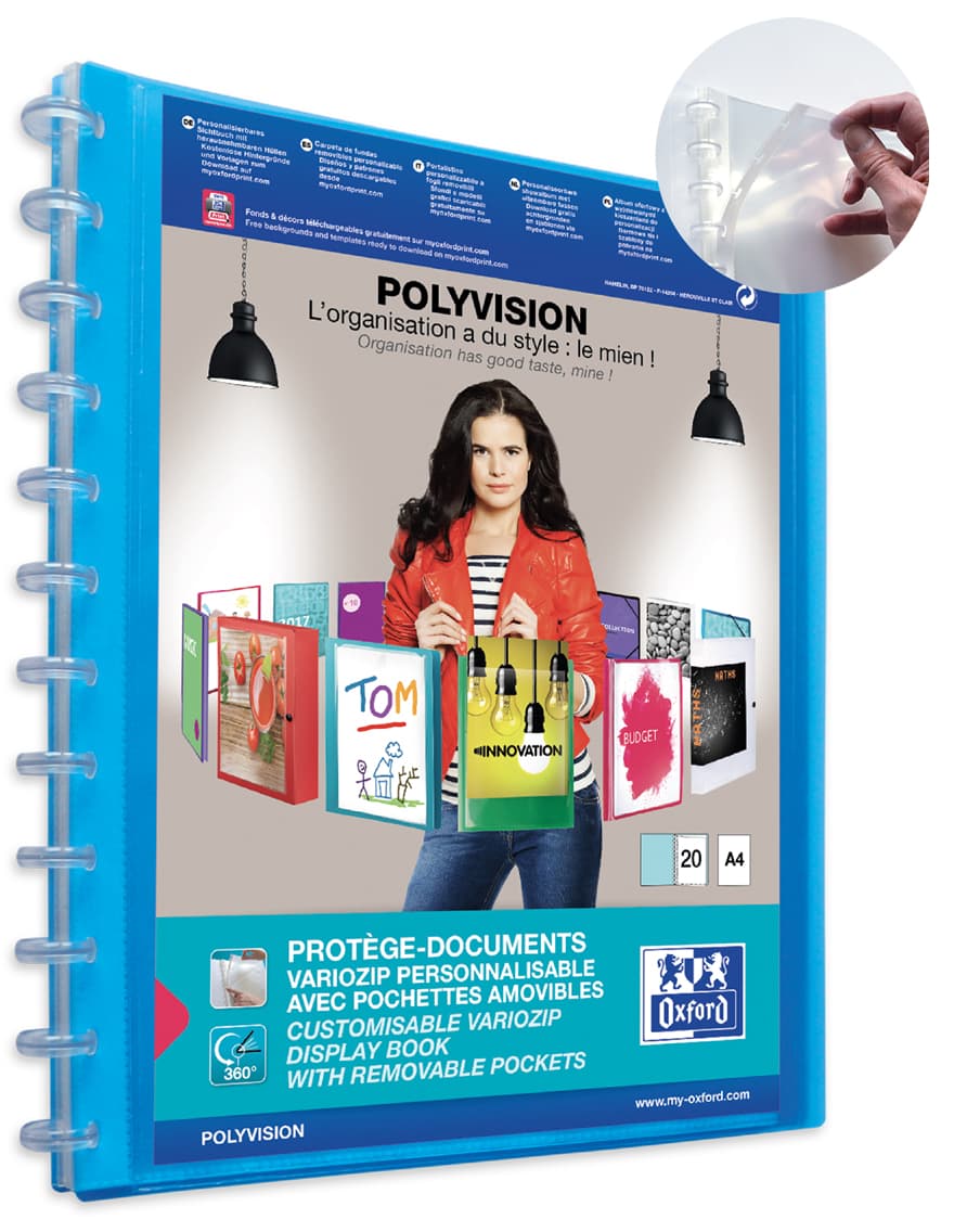 Oxford Sichtbuch Vario-Zipp Polyvision, Blau