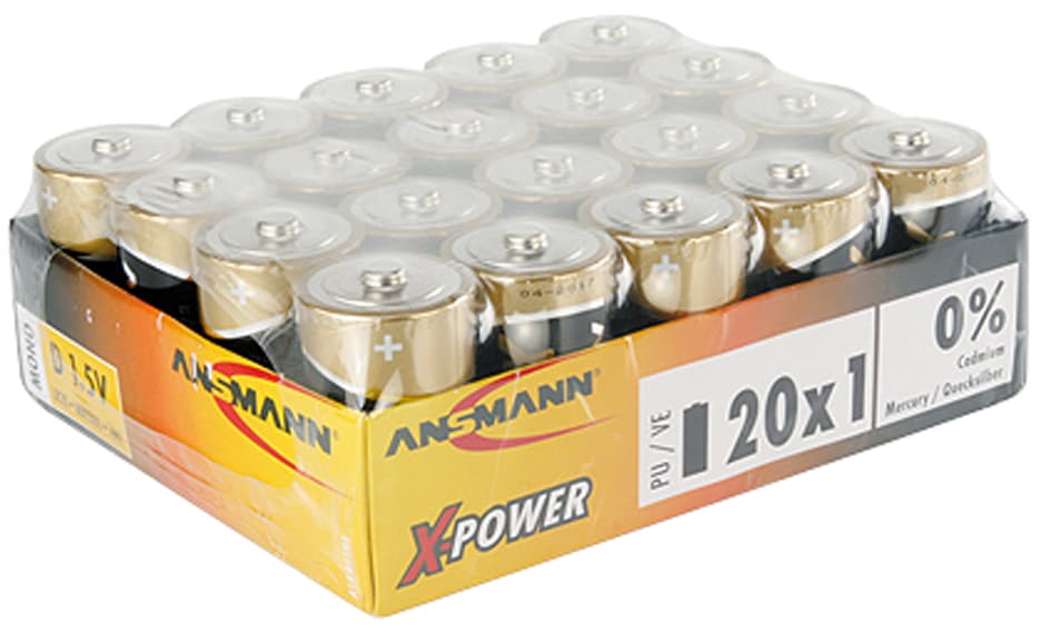 Ansmann Alkaline Batterie , X-Power, , Mono D, 20er Display