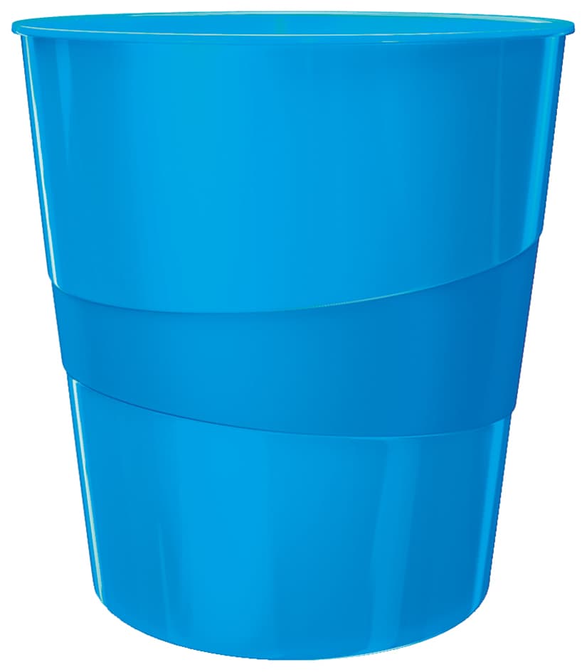 Leitz Papierkorb Wow, Aus Kunststoff, 15 Liter,Blau-Metallic
