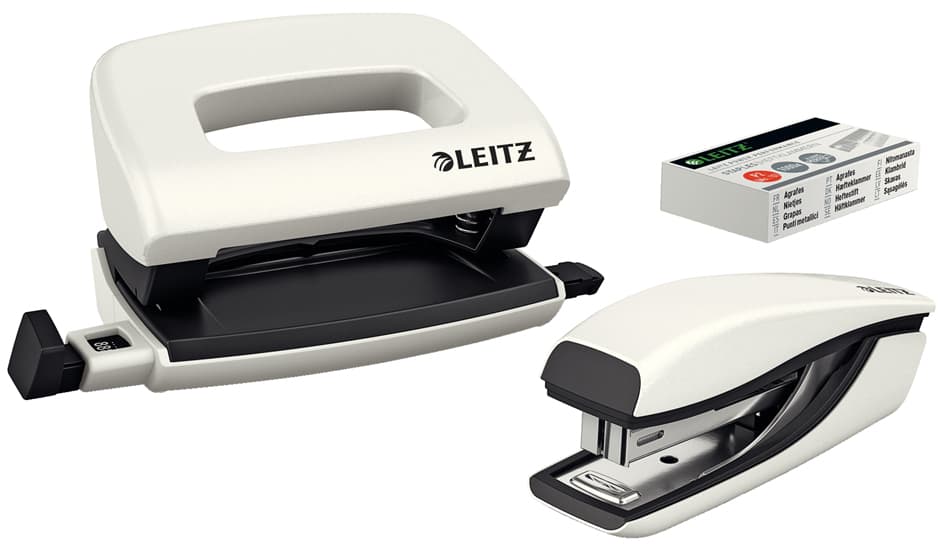 Leitz Heftgerät- & Locher-Set Mini Nexxt Wow, Perlweiß