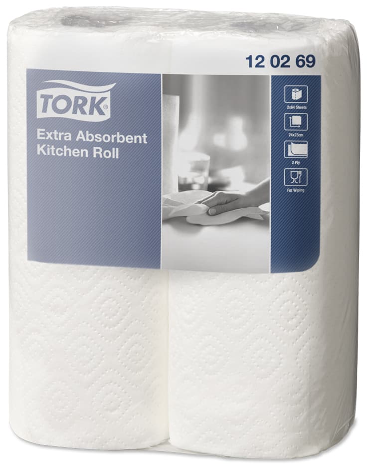 Tork Küchenrolle, Extra Saugfähig, 2-Lagig, Weiß