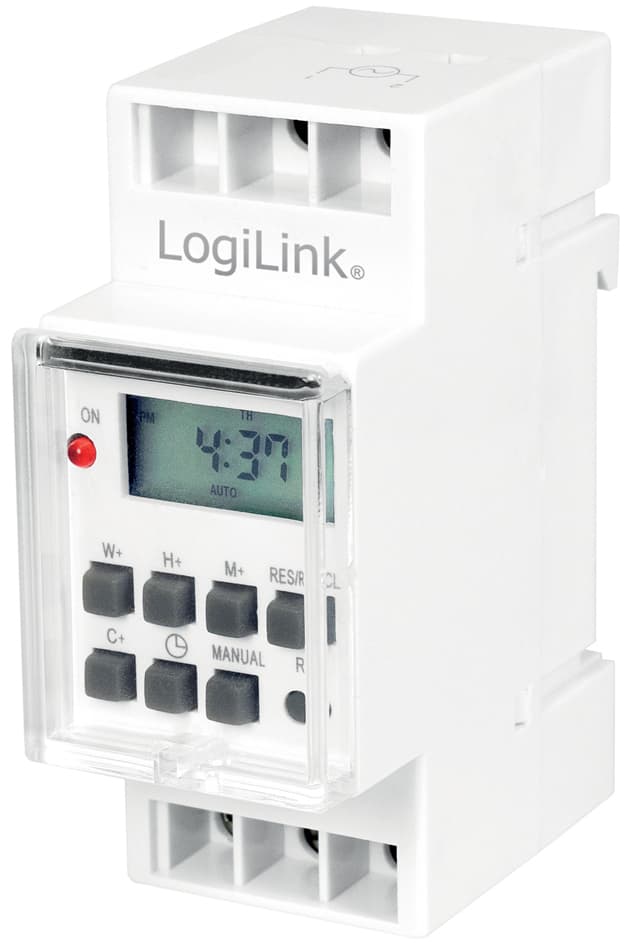 Logilink Digitale Zeitschaltuhr Zur Hutschienenmontage, Weiß