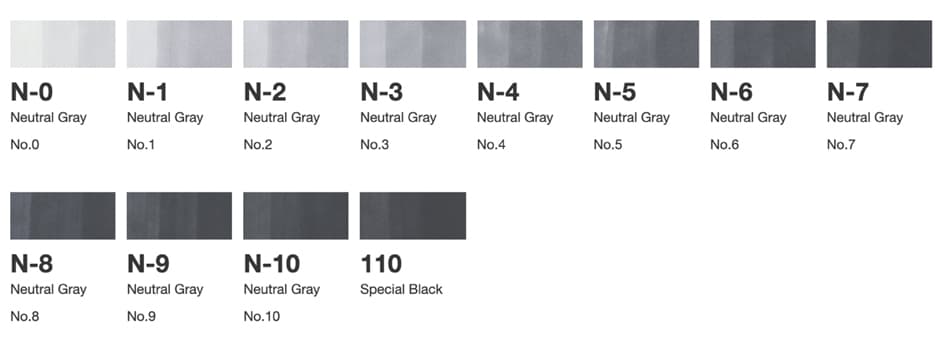 Copic Marker Classic, 12er Grau Set , Ng, , Neutrale Grautöne