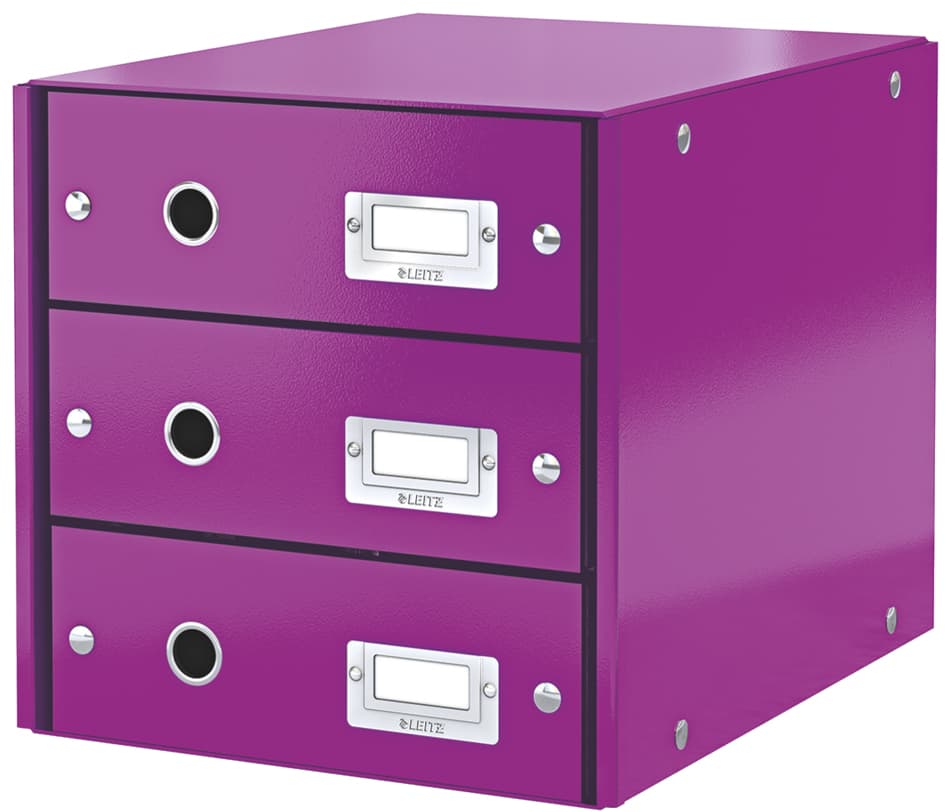 Leitz Schubladenbox Click & Store Wow, 3 Schübe, Violett