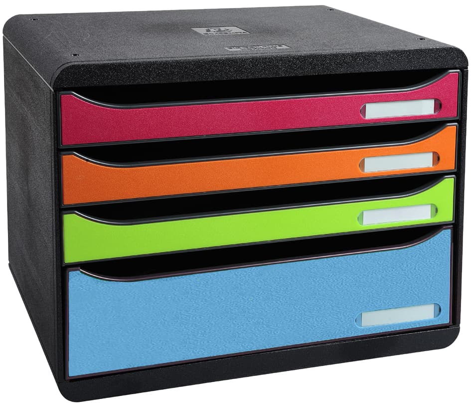 Exacompta Schubladenbox Big-Box Plus, 4 Schübe, Harlekin