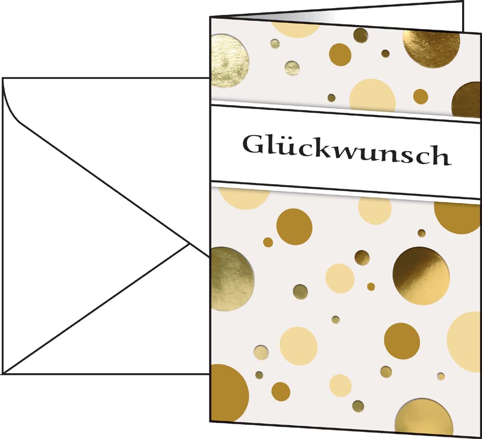 Sigel Grußkarte , Golden Bubble, , (B)115 X (H)170 Mm