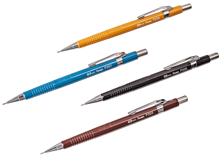Pentel Druckbleistift P209, Gelb, Minenstärke: 0,9 Mm