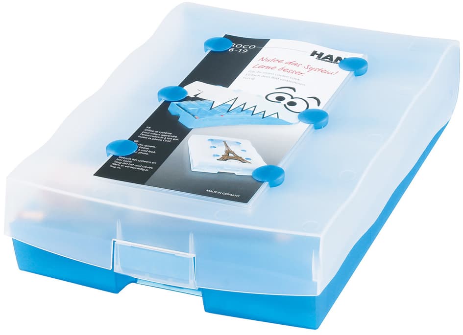 Han Lernkartei Croco 2-6-19, A8 Quer, Blau-Transluzent
