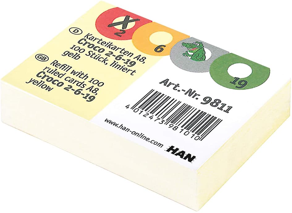 Han Karteikarten Für Lernkartei Croco 2-6-19, A8 Quer