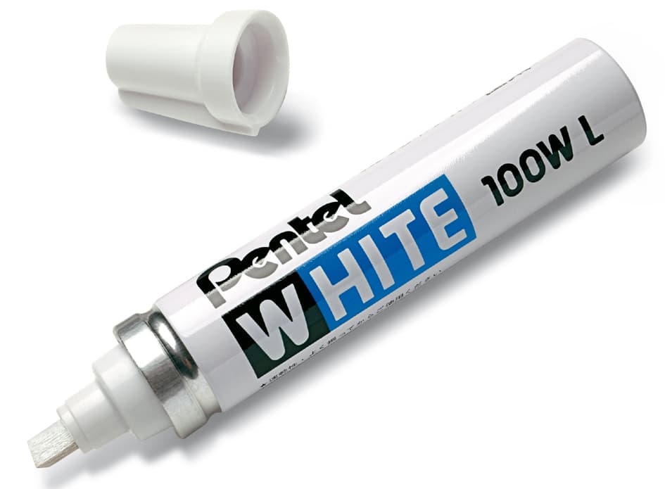 Pentel Weißer Permanent-Marker X100wl, Keilspitze, Weiß