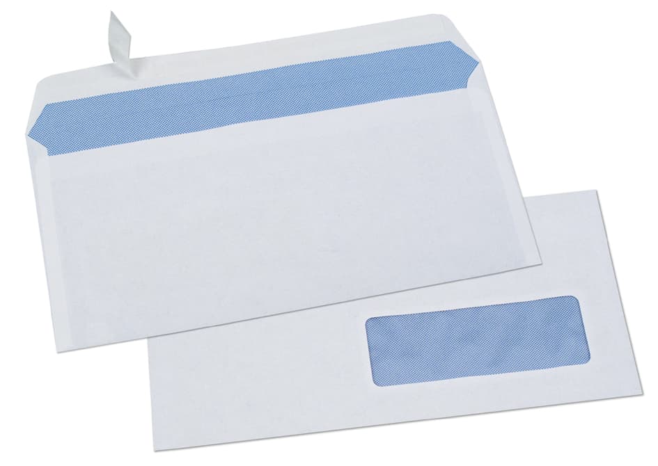Gpv Briefumschläge, Dl, 100 X 220 Mm, Weiß, Mit Fenster