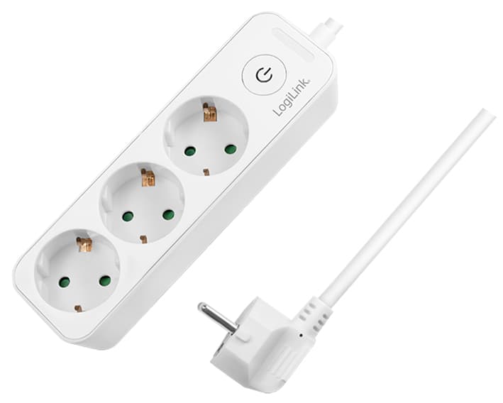 Logilink Steckdosenleiste, 3-Fach, Mit Schalter, Weiß