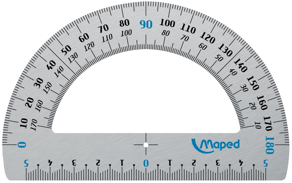 Maped Halbkreis-Winkelmesser 180 Grad, Aus Aluminium, 120 Mm