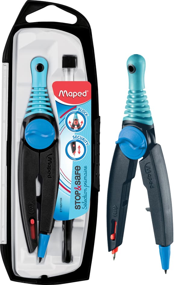 Maped Zirkelkasten Stop & Safe, Blau