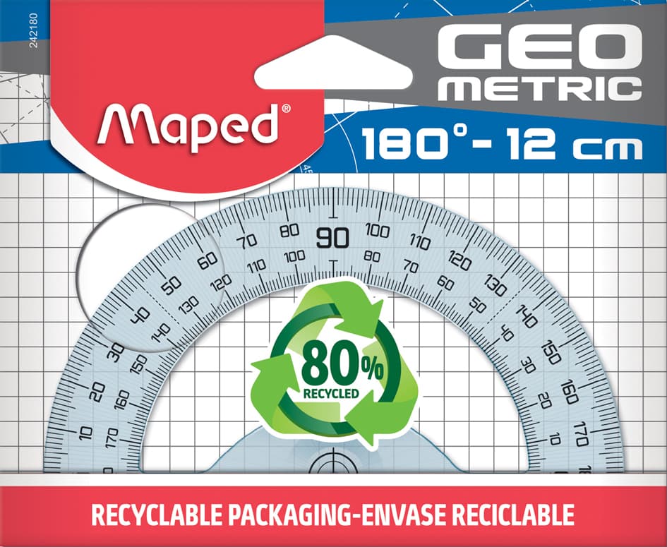 Maped Halbkreis-Winkelmesser Geometric 180 Grad, 120 Mm