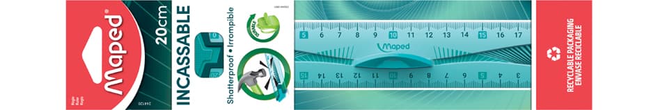 Maped Flachlineal Flex, 200 Mm, Aus Kunststoff, Mit Griff