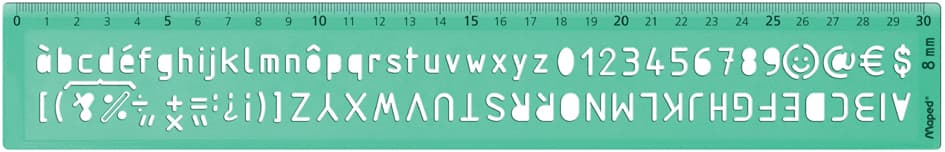 Maped Schriftschablone, Schrifthöhe: 8 Mm, Grün-Transparent
