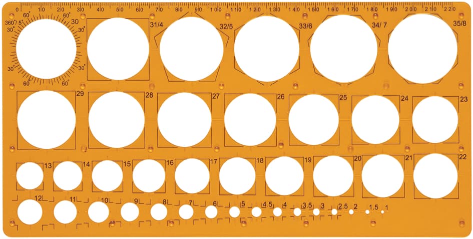 Maped Kreisschablone, 1 - 35 Mm, 39 Kreise
