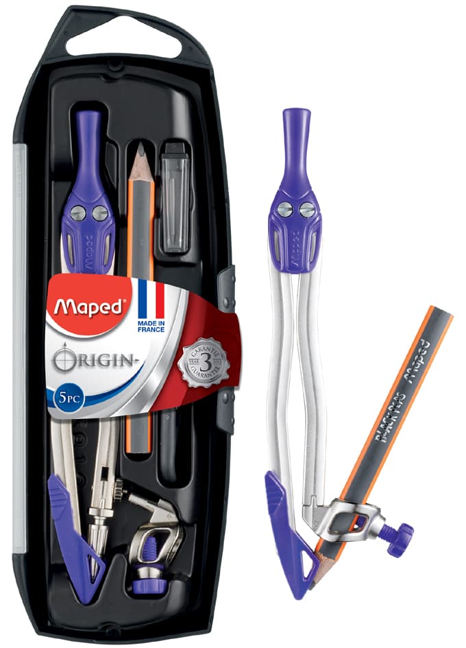 Maped Zirkelkasten Origin, 5-Teilig, Farbig Sortiert