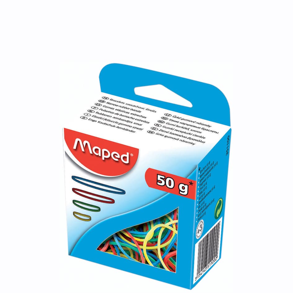 Maped Gummiringe Im Karton, 50 G, Sortiert