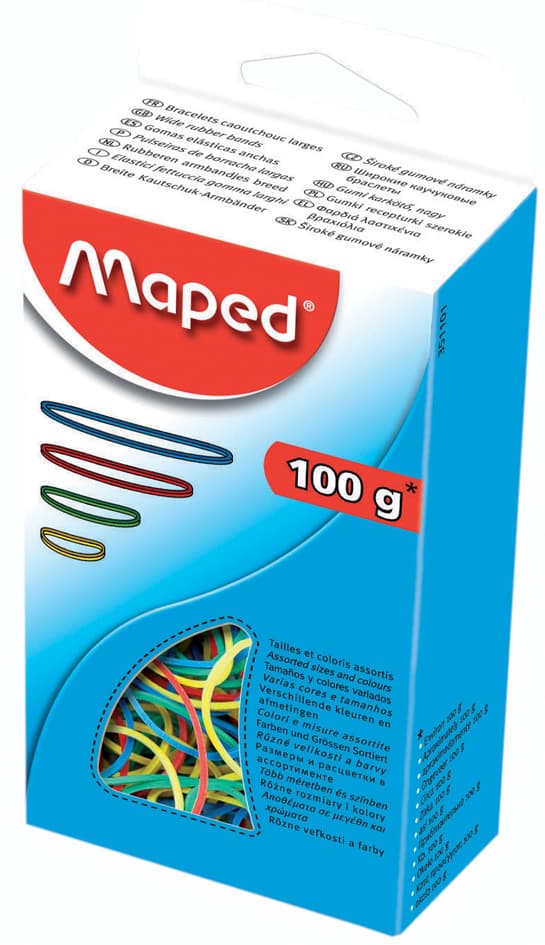 Maped Gummiringe Im Karton, 100 G, Sortiert