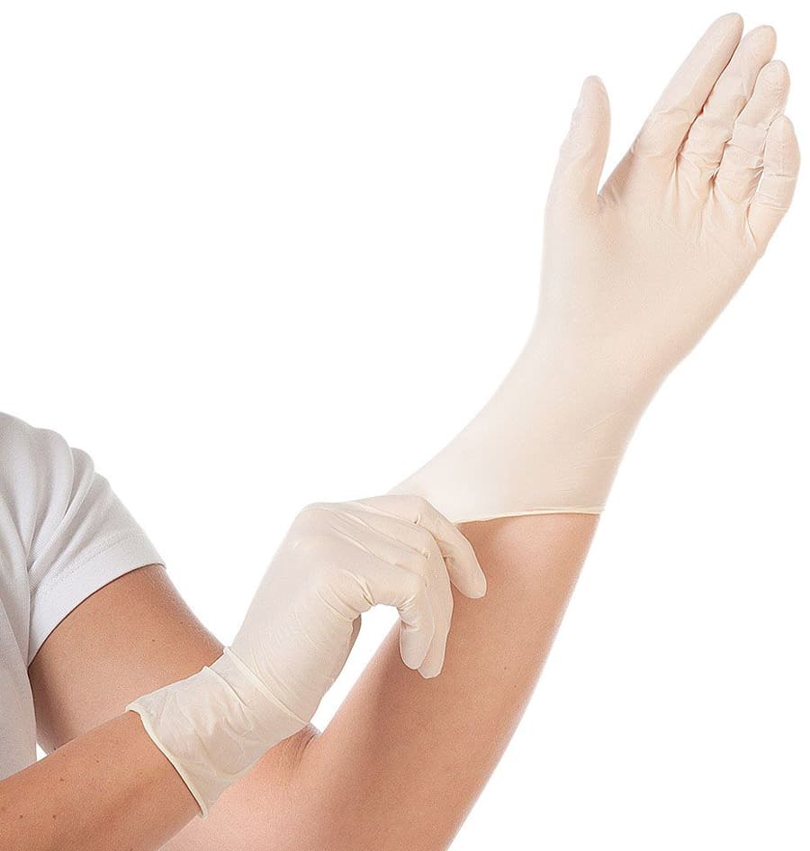 Hygostar Latex-Handschuh Grip, S, Weiß, Puderfrei