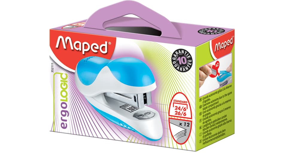 Maped Heftgerät Ergologic Mini, Farbig Sortiert