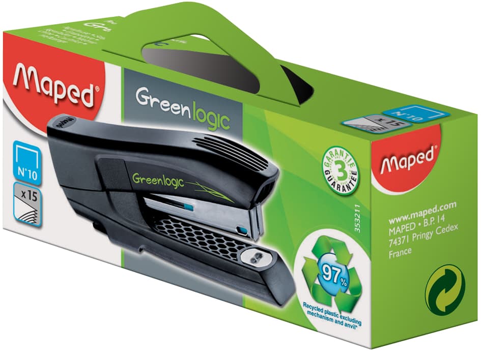 Maped Heftgerät Pocket Nr. 10 Greenlogic, Schwarz