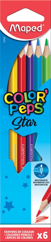 Maped Dreikant-Buntstift Color, Peps Star, 6er Kartonetui