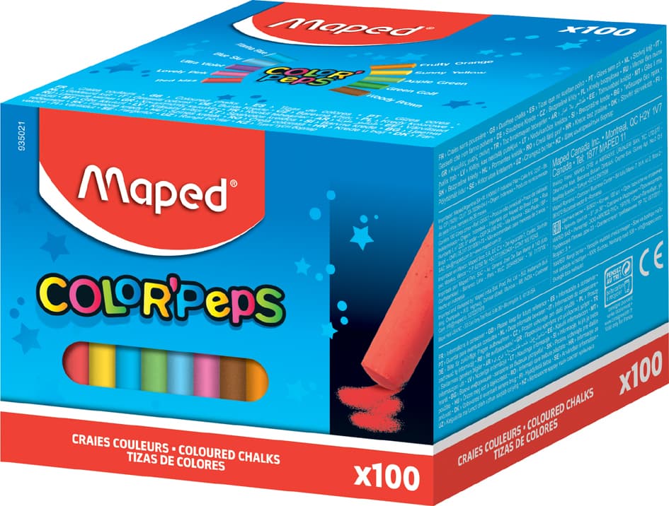 Maped Wandtafelkreide Color, Peps, Rund, Farbig Sortiert