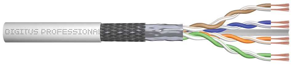 Digitus Roh-Patchkabel Kat. 6, Sf/Utp, 100 M, Grau