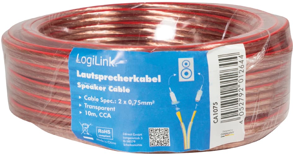 Logilink Lautsprecherkabel, 2 X 2,50 Qmm, 50 M
