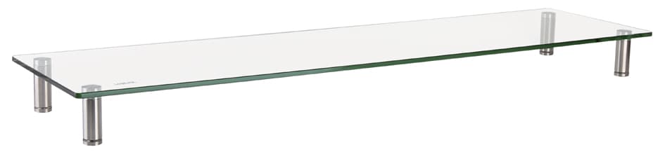 Logilink Monitorständer, Extra Breit, Stahl/Glas, Silber