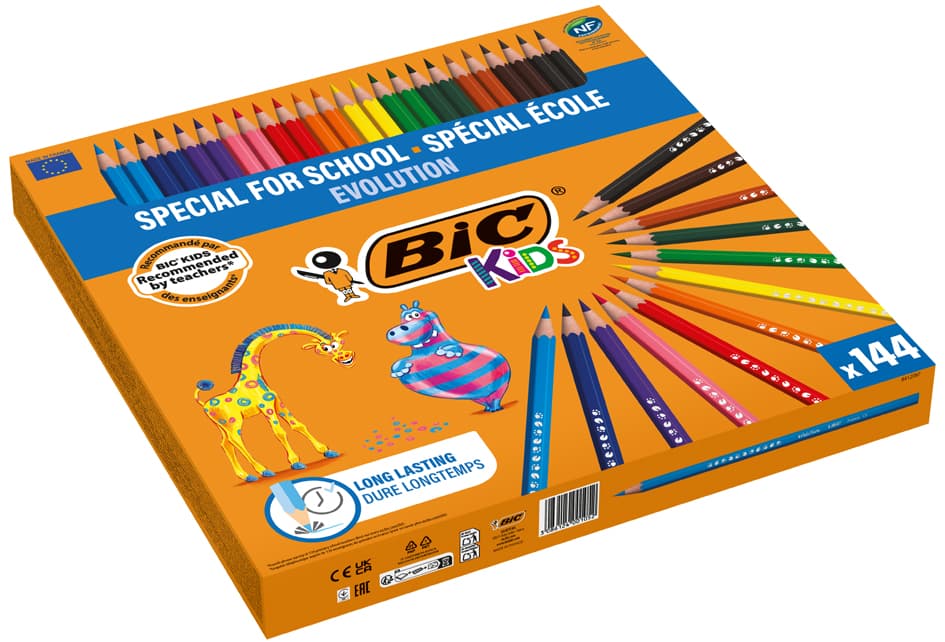 Bic Kids Buntstifte Evolution Ecolutions, 144er Pack