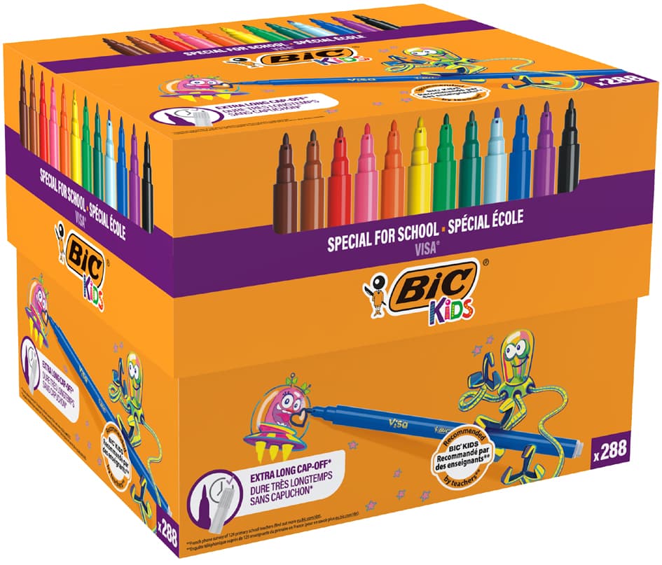 Bic Kids Fasermaler Visa, 288er Kartonbox
